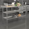 Flash Furniture 60 x 24 Stainless 2 Shelf Table with Backsplash NH-WT-GU-2460BSP-GG